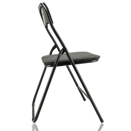 Set van 4 Zwarte Inklapbare Vouwstoelen - Compacte en Stevige Bijzetstoelen - Eettafelstoelen tot 100 kg Belastbaar