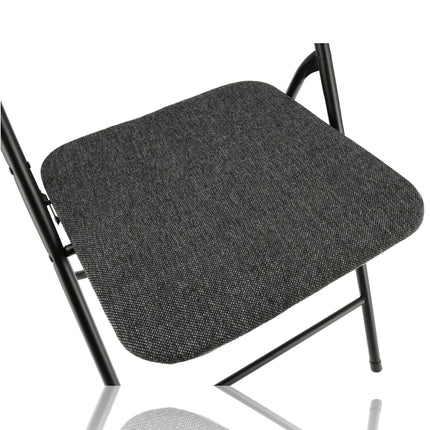Set van 4 Zwarte Inklapbare Vouwstoelen - Compacte en Stevige Bijzetstoelen - Eettafelstoelen tot 100 kg Belastbaar