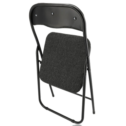 Klapstoel Premium – Zwart – Set van 6 Vouwstoelen – Bijzetstoel Binnen – Belastbaar tot 100kg – 43cm Zithoogte