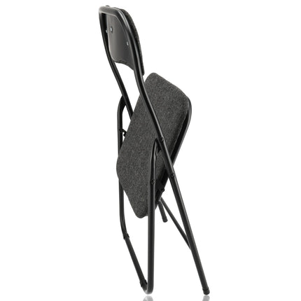 Klapstoel Premium – Zwart – Set van 6 Vouwstoelen – Bijzetstoel Binnen – Belastbaar tot 100kg – 43cm Zithoogte