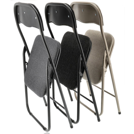 3-Delige Set Inklapbare Stoelen - Assorti Beige, Zwart, Grijs - Ruimtebesparende Stoelen voor Eettafel - 100 kg Draagvermogen