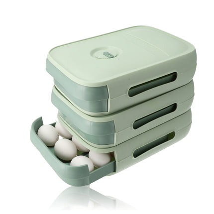 Eierenhouder Koelkast 18 Eieren - Koelkast Eiertrays voor 18 Eieren - met Deksel - Groen Automatische Eierdispenser