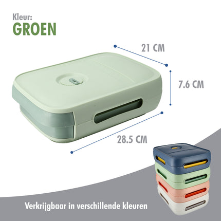 Eierenhouder Koelkast 18 Eieren - Koelkast Eiertrays voor 18 Eieren - met Deksel - Groen Automatische Eierdispenser