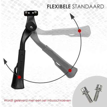 Fietsstandaard Achtervork 16-24 Inch | Enkele Zijstandaard voor Kinderfiets, Vouwfiets, Mountainbike & Elektrische Fietsen | Extra Stevige | Verstelbare Fietsaccessoires