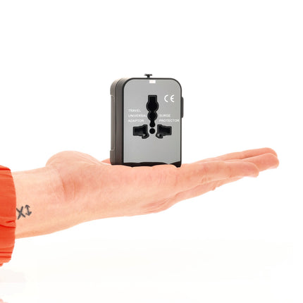 Universele Wereldstekker met USB – Internationale Reisadapter voor 150+ Landen | USA, UK, Australië, Azië & Europa | Universele Reisstekker met 2 USB Poorten – Zwart