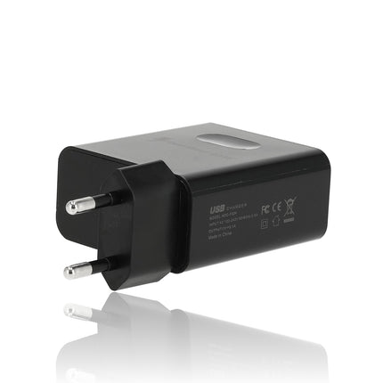 Samsung & iPhone Snellader 45W - 2x USB-C & 2x USB-A | Universele Snelle Oplader voor Smartphones, Tablets, iPads, Android & Laptops - Zwart