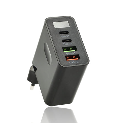 Samsung & iPhone Snellader 45W - 2x USB-C & 2x USB-A | Universele Snelle Oplader voor Smartphones, Tablets, iPads, Android & Laptops - Zwart