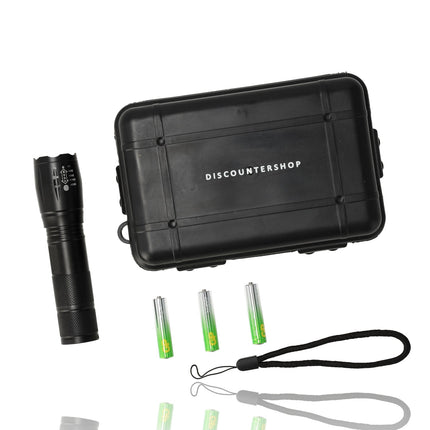 Militaire Zaklamp 2000 Lumen – Waterdichte LED Zaklamp met UV – 300m Bereik – 3 Standen – Tactische Zaklamp op Batterijen – Beste Zaklamp voor Outdoor, Kamperen & Noodsituaties