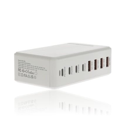 USB-C Snellader 240W – 8-Poorts GaN III Oplader met PD100W, PD30W & QC18W – Snelle USB-C Lader voor Laptop, Smartphone & Tablet