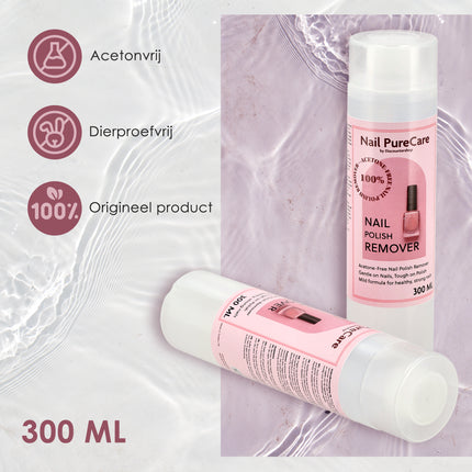 Professionele Nagellakremover Zonder Aceton – 300ml | Acetonvrij, Vegan, Hydraterend & Diervriendelijk
