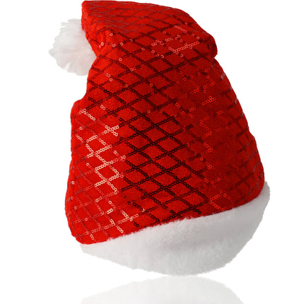 Kerstmuts Volwassenen & Kinderen - Past Maat 54-56 - Pailletten Muts Set van 3 - Perfect als Kerstkleding, Nieuwjaar Kostuums en Feestkleding!