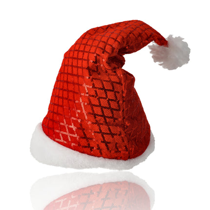 Kerstmuts Volwassenen & Kinderen - Past Maat 54-56 - Pailletten Muts - Goedkope Kerstmuts Glitter - Perfect voor Kerstoutfits, Nieuwjaar en Feestkleding!