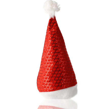 Kerstmuts Volwassenen & Kinderen - Past Maat 54-56 - Pailletten Muts - Goedkope Kerstmuts Glitter - Perfect voor Kerstoutfits, Nieuwjaar en Feestkleding!