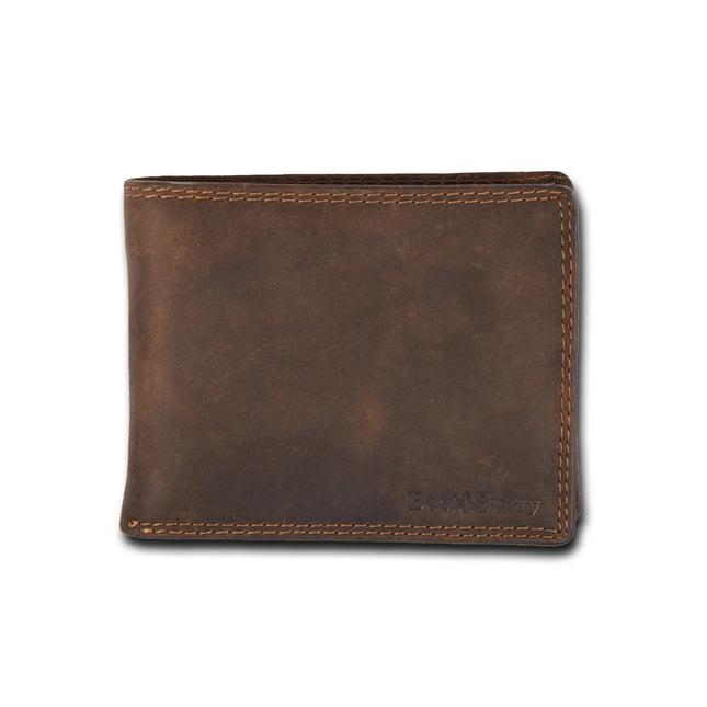 Portemonnee | portemonnee heren | Bruin | Lederen portemonnee | Billfold | Buffelleer | RFID anti-skim protection | 12 Kaartsleuven | 12cm*10cm 