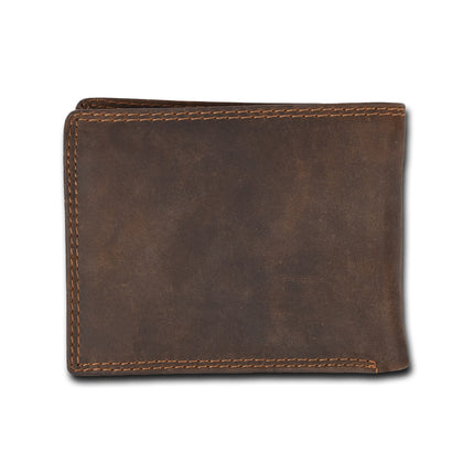 Portemonnee | portemonnee heren | Bruin | Lederen portemonnee | Billfold | Buffelleer | RFID anti-skim protection | 12 Kaartsleuven | 12cm*10cm 