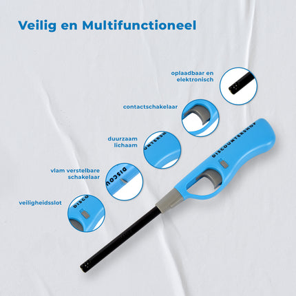 Electrische keuken aansteker - Aanstekers 2 stuks  geel en blauw