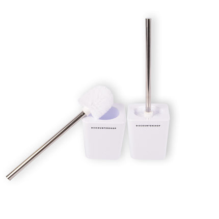 2 Stuks Luxe WC Borstel Set met Houder - Hoogwaardige Kunststof - Afmetingen: 40cm x 11.5cm x 11.5cm