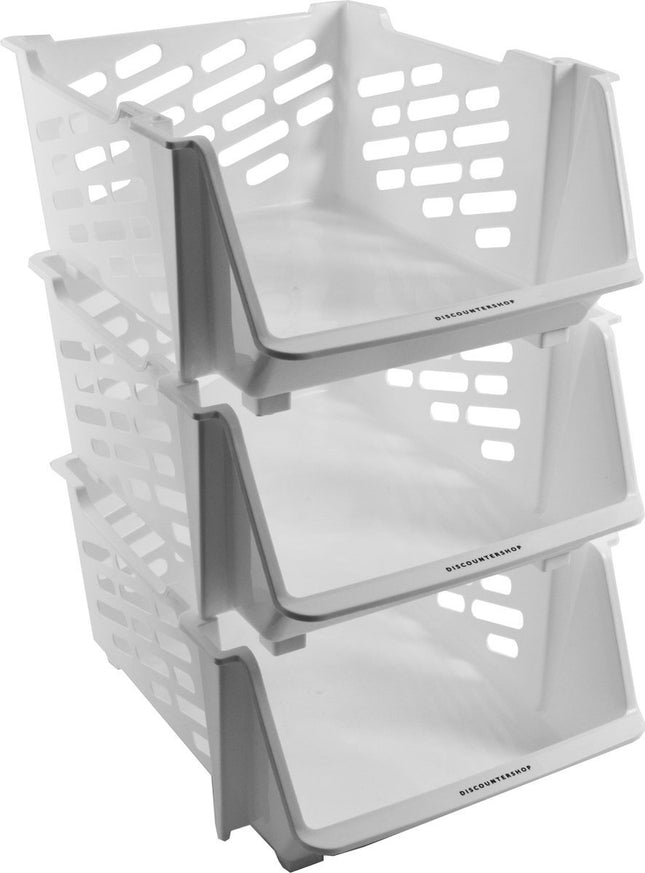 3 x Groentemand | Fruitmand | Multifunctionele Mand - Wit