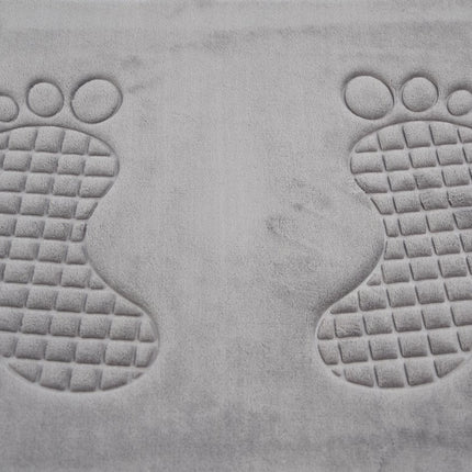 Badmat & WC Mat Set -Douche mat set - Grijs - 80cm x 50cm - badmat set 3-delig - Soft Foam - Extra Zacht - FOAM