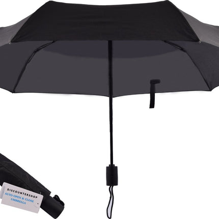 8x Automatische Stormparaplu - Paraplu – Automatisch, Opvouwbaar & Windproof tot 70 - 80 km p/u - Ø 95 cm - 7 panelen - Dubbele Laag - Zwart
