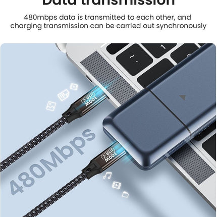 USB C naar USB C Kabel 100W PD 20V/5A autolader , USB Type C Nylon Snel Opladen Data Kabel Compatibel met iPad Pro 2020, MacBook Air 2020/2019, OnePlus 8/ 7Pro, Google Pixel 4/3 enz. (2M)