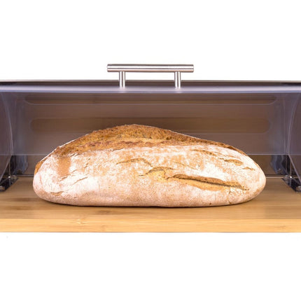Bamboe Broodtrommel Met Rolluik - Helpt Brood Vers Te Houden- - Brooddoos - Brood Bewaardoos - Vershouddoos - Broodkast - Broodbak - Broodmand - Bamboo Bread Bin - Hout - 39 CM