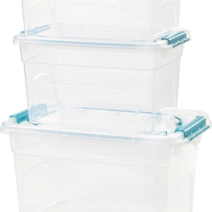Set van 3 Opbergbox transparant | 5L, 7L & 13L | Duurzaam