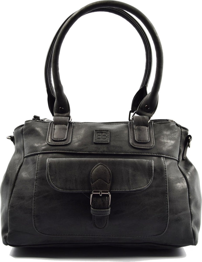 Schoudertas - Crossbodytas - tassen - tassen dames - tassen kopen - tassen hengsel - tassen Zwart - Dames tas - handtas - handtassen - handtas dames - handtassen dames - handtas Zwart Omhang Schoudertas Ritsvakjes Trendy
