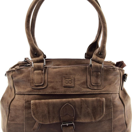 Schoudertas - Crossbodytas - tassen - tassen dames - tassen kopen - tassen hengsel - tassen Bruin - Donkerbruin - Dames tas - handtas - handtassen - handtas dames - handtassen dames - handtas Bruin- Donkerbruin Omhang Schoudertas Ritsvakjes Trendy