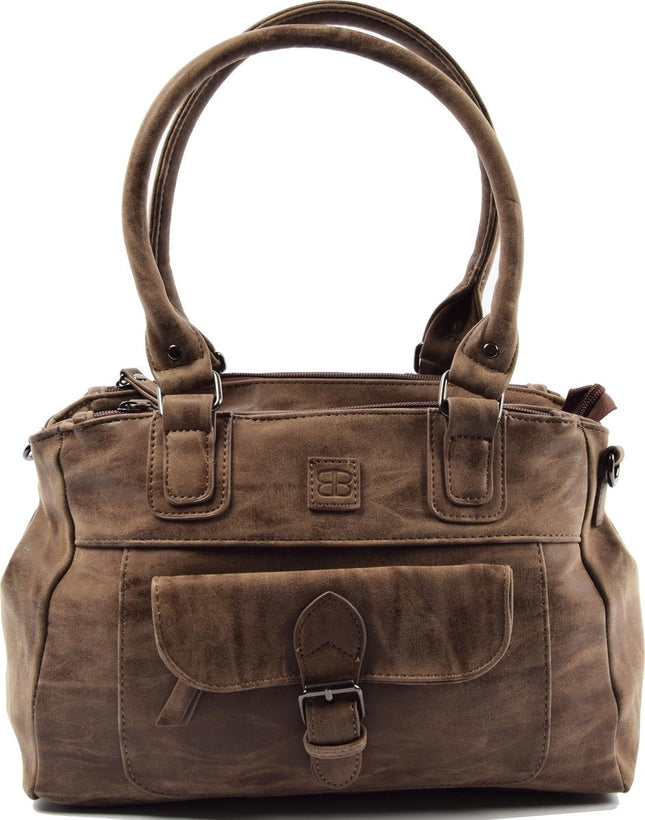 Schoudertas - Crossbodytas - tassen - tassen dames - tassen kopen - tassen hengsel - tassen Bruin - Donkerbruin - Dames tas - handtas - handtassen - handtas dames - handtassen dames - handtas Bruin- Donkerbruin Omhang Schoudertas Ritsvakjes Trendy