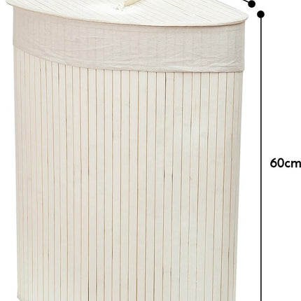 Bamboe 60L Wasmand Met Deksel - Incl. uitneembare waszak Bamboe Opbergmand/ Wasmand - 29 x 39 x 57 cm