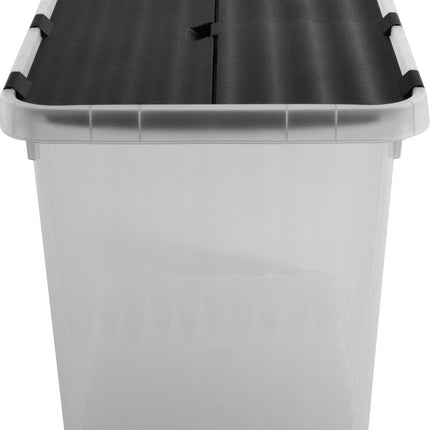 2x Opbergbox met Deksel - 25L en 15L - Kunststof - Transparant
