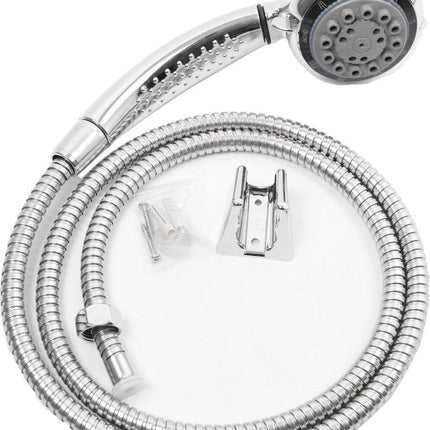 Douchekop Incl. Slang 1.5 Meter - 7 standen - 1/2'' - Handdouche 1st. ø 8cm chroom - Douche Kop - Doucheset met Douchekop, wandhouder en slang met 7 sproeistand - Douche kop met slang set - Douchekoppen - Douchekop Roestvrij - 7 Functies - 150 cm