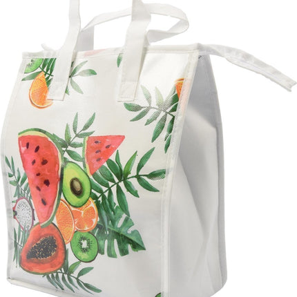 Fresh & Cold koeltas - Lunchtas - Koeltas - Lunchbox - Leuke Vrolijke Picknicktas koel|tas| strand| Koelbox | dames 8 liter polyetheen | WIt