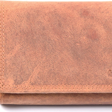Portemonnee - portemonnee dames - portemonnee heren - portemonnee pasjes- Volledig leer- 4E-458 - RFID Protected Anti skim - 4East - Cognac - Camel - Portemonnee dames camel - Portemonnee Klein