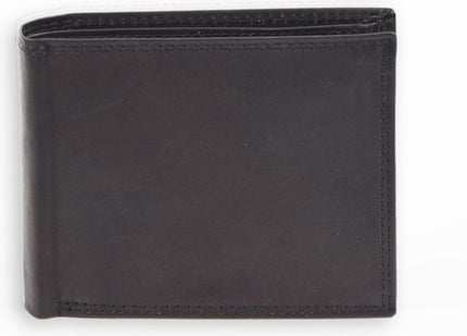 Portemonnee heren - portemonnee dames - betaalbare Portefeuille van echt Leer -duurzaam ruim en veilig | Anti Skim | 10 pasjes -zwart -liggend model billfold Unisex - Heren portemonnee
