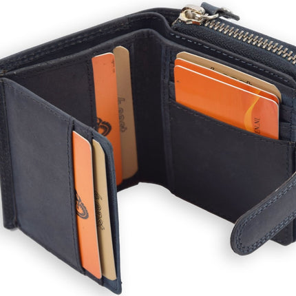 Portemonnee - Portemonnee dames - Portemonnee heren - Portemonnee pasjes - RFID Protected Anti skim - 4East - 4E-209- Blauw - Donkerblauw - Navy
