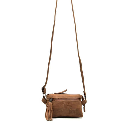 Tas - tasssen - bags - Bag- Bicky Bernard- Harmonica 3-Vaks tasje - schoudertasje - crossbody tasje - Camel