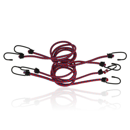 Snelbinders Fiets 4 Stuks 80cm Ø8mm – Spinbinder Rood Assorti – Snelbinders met Haak – Fietsbinders voor Bagagedrager Achter