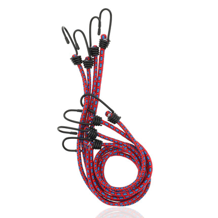 Snelbinders Fiets 4 Stuks 80cm Ø8mm – Spinbinder Rood Assorti – Snelbinders met Haak – Fietsbinders voor Bagagedrager Achter