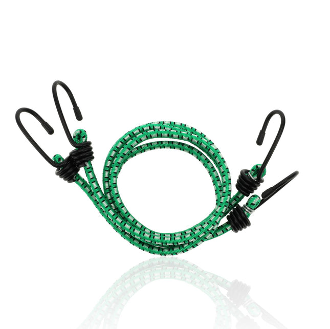 Snelbinders Fiets 2 Stuks 80cm Ø8mm – Spinbinder Groen – Snelbinders met Haak – Fietsbinders voor Bagagedrager Achter – Bagagebinder Fiets – Beste Fietsaccessoires