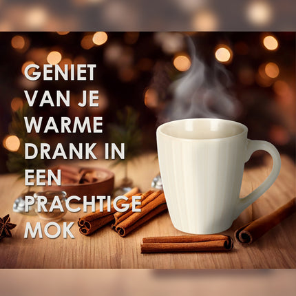 Koffiebekers Set - Koffiemokken met oor & Aardewerk Espresso kopjes 200 ml - Luxe Theemokken & Koffietassen