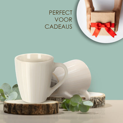 Koffiebekers Set - Koffiemokken met oor & Aardewerk Espresso kopjes 200 ml - Luxe Theemokken & Koffietassen