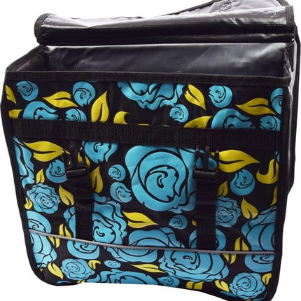 Dubbele-Fietstas-bloemenprint