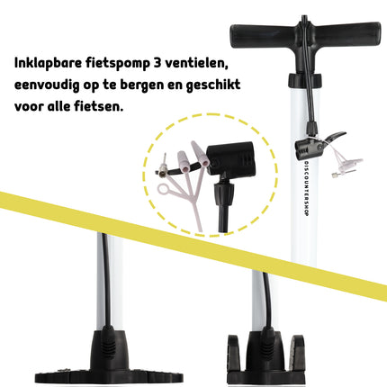 Fietspomp met inklapbare voet