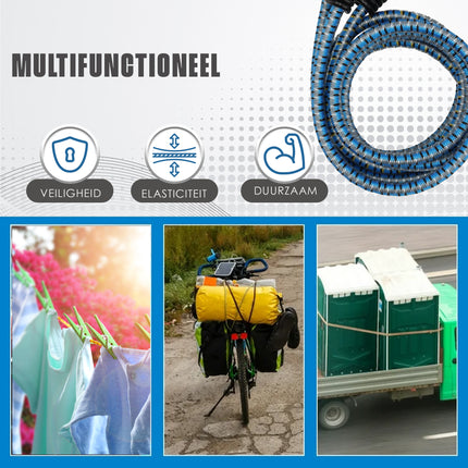 Snelbinders Fiets – 3 Stuks 80cm Ø8mm – Snelbinders met Haak voor Bagagedrager Achter – Fiets Snelbinders Elektrische Fiets