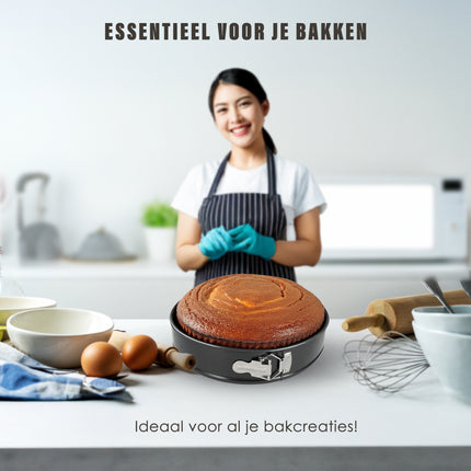 Springvorm Set 28 cm – Non-stick & Lekvrij Metalen Taartvorm – Cheesecake Bakvorm voor Taarten, Quiches & Pizza