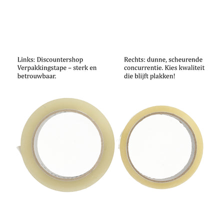 Verpakkingstape Transparant 50mm x 66m - 6 Rollen Sterk Plakband - Low Noise PP Tape voor Verpakken & Verzenden