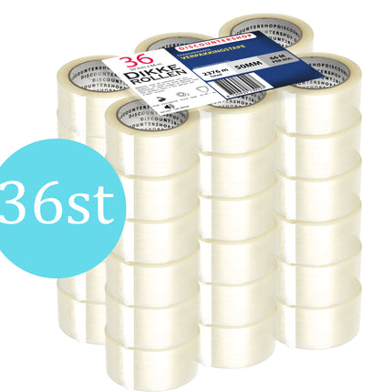 Verpakkingstape Transparant 50mm x 66m - 6 Rollen Sterk Plakband - Low Noise PP Tape voor Verpakken & Verzenden