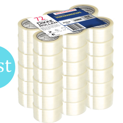Verpakkingstape Transparant 50mm x 66m - 6 Rollen Sterk Plakband - Low Noise PP Tape voor Verpakken & Verzenden